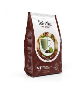 Box Dolce Vita PISTACHIO COFFEE A Modo Mio®* compatible 128cps.